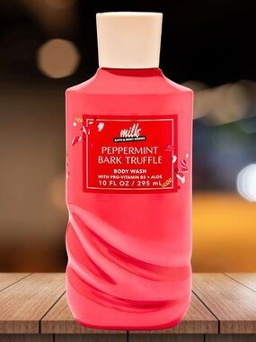 NEW! Bath & Body Works Milk Bar Peppermint Bark Truffle Body Wash 10oz